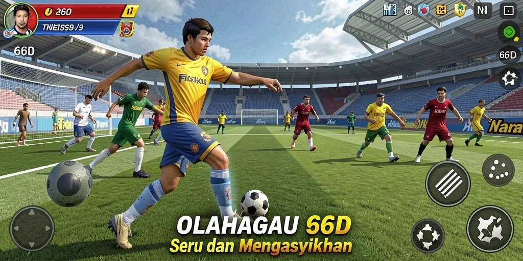 Screenshot dari gameplay seru di 66D, menunjukan aksi olahraga.