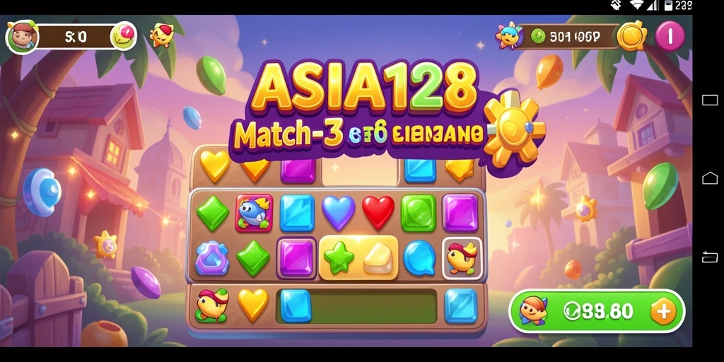 Gameplay seru dan menantang di ASIA128 dengan level Match-3 yang beragam.