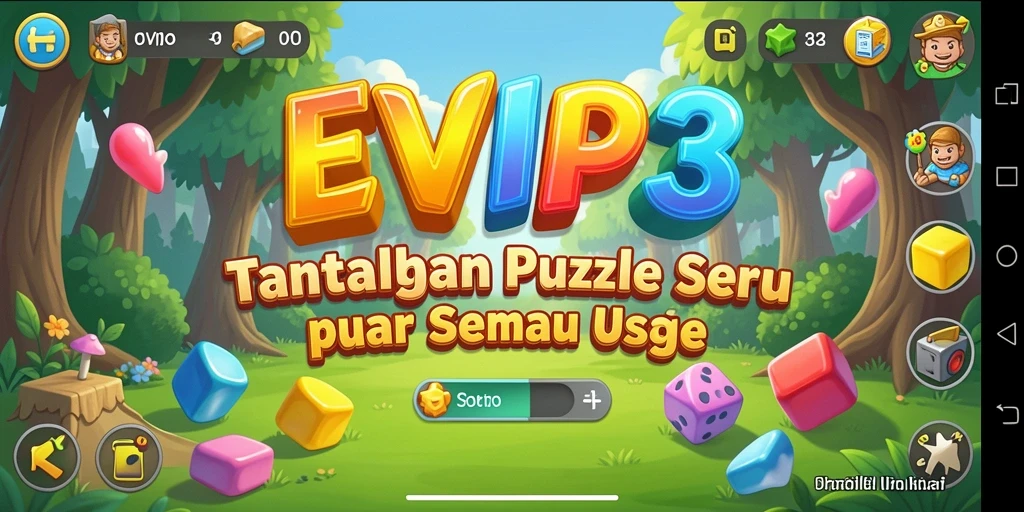 Tampilan gameplay EVIP3 dengan berbagai teka-teki seru.