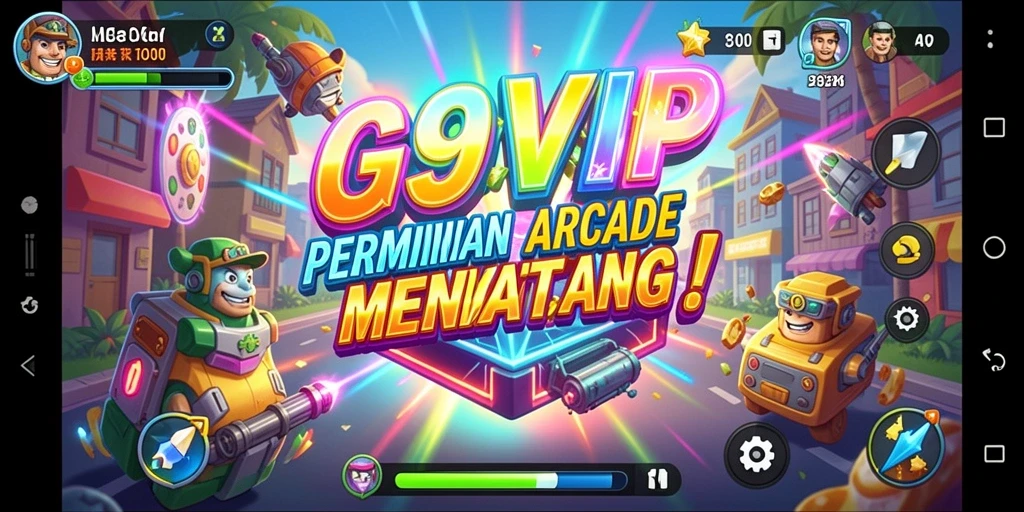 Screenshot G9VIP menampilkan momen seru dalam gameplay Arcade.