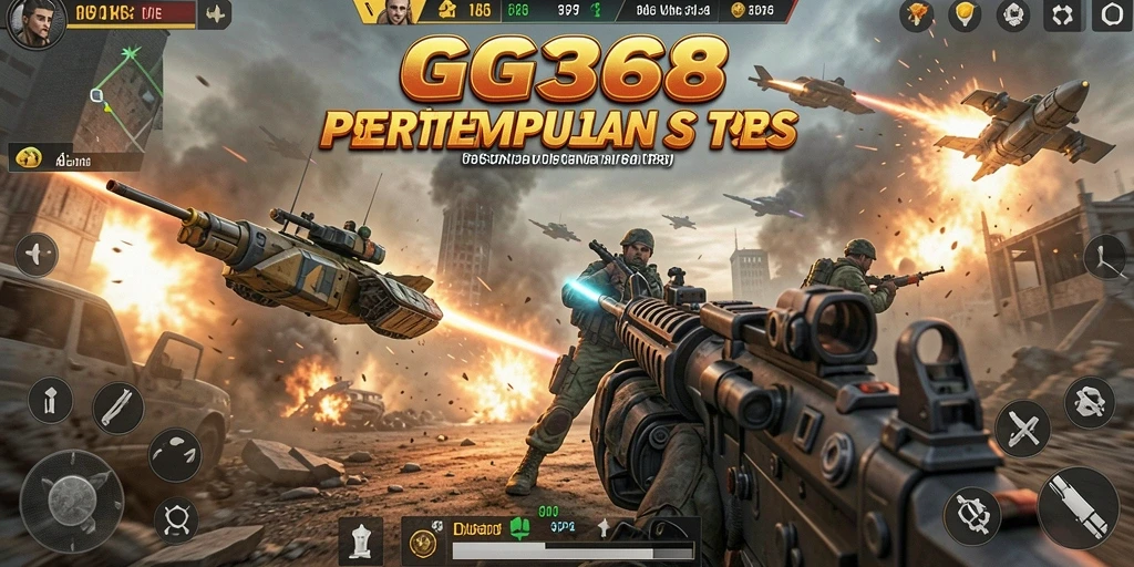 Tangkapan layar utama GG368 menampilkan aksi tembak-menembak yang mendebarkan.