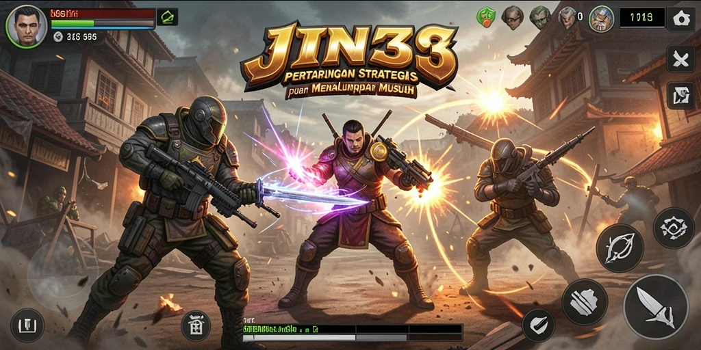 Tampilan gameplay JIN33 yang intens dan strategis.