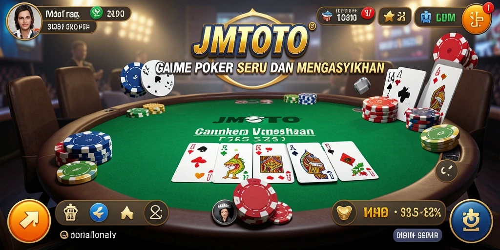 Tampilan gameplay Poker yang seru dan mendebarkan di JMTOTO.