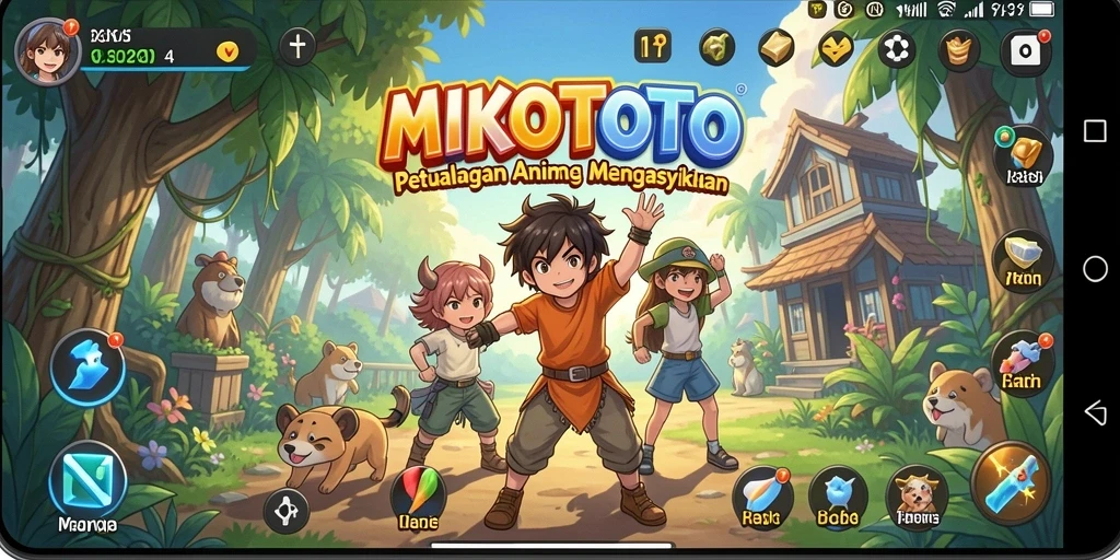 Tampilan gameplay menarik dari MIKOTOTO dengan karakter anime.
