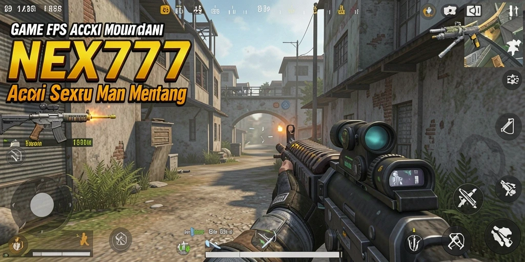 Tampilan gameplay NEX777 dengan pertempuran FPS yang intens.