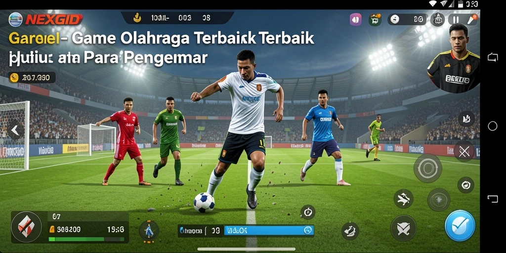 Screenshot gameplay NEXGID menunjukkan aksi olahraga yang intens.