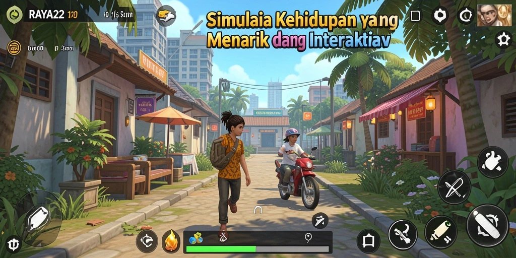 Tampilan menarik dari gameplay RAYA22 yang interaktif.