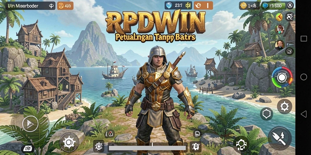 Screenshot dari gameplay RPIDWIN menunjukkan dunia yang luas dan dinamis.