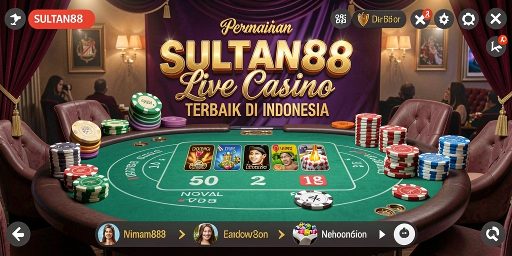 Tampilan gameplay Live Casino SULTAN88 yang menarik dan interaktif.