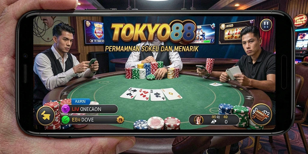 Tampilan menarik dari gameplay Poker di TOKYO88.
