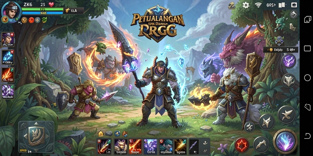 Tangkapan layar ZK6 menunjukkan momen aksi dalam pertempuran RPG yang mendebarkan.